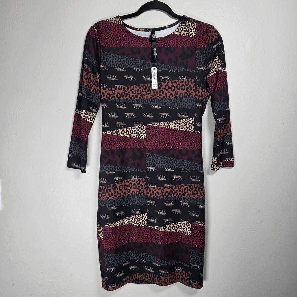 Victoria's Secret Sport Womens Medium Animal Print Open Back Dress Mob Wife New